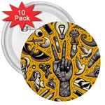 Yellow Template Design 3  Buttons (10 pack) 