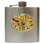 Yellow Template Design Hip Flask (6 oz)