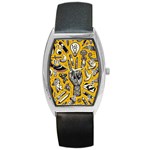 Yellow Template Design Barrel Style Metal Watch