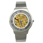 Yellow Template Design Stainless Steel Watch