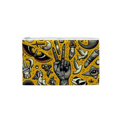 Yellow Template Design Cosmetic Bag (Small) from ArtsNow.com Front