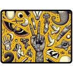 Yellow Template Design Fleece Blanket (Large)