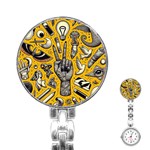 Yellow Template Design Stainless Steel Nurses Watch