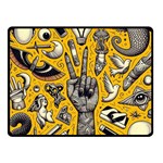 Yellow Template Design Two Sides Fleece Blanket (Small)