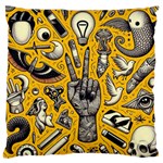 Yellow Template Design Large Premium Plush Fleece Cushion Case (One Side)