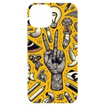 Yellow Template Design iPhone 14 Black UV Print Case