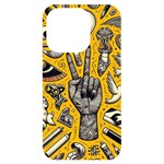 Yellow Template Design iPhone 14 Pro Black UV Print Case