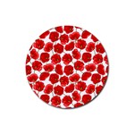 Flower Poppies Plant Petal Rubber Round Coaster (4 pack)