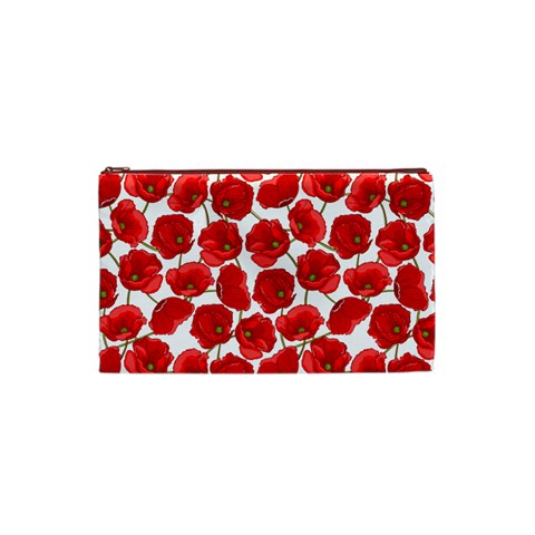 Flower Poppies Plant Petal Cosmetic Bag (Small) from ArtsNow.com Front