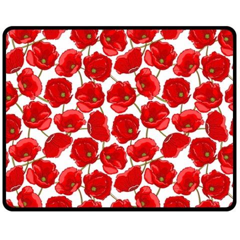 Flower Poppies Plant Petal Two Sides Fleece Blanket (Medium) from ArtsNow.com 58.8 x47.4  Blanket Back