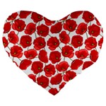 Flower Poppies Plant Petal Large 19  Premium Flano Heart Shape Cushions