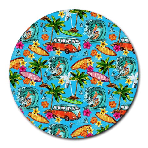 Summer Pattern Seamless Round Mousepad from ArtsNow.com Front