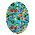 Summer Pattern Seamless Ornament (Oval)