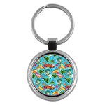 Summer Pattern Seamless Key Chain (Round)