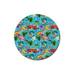 Summer Pattern Seamless Rubber Coaster (Round)