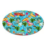 Summer Pattern Seamless Oval Magnet