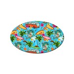 Summer Pattern Seamless Sticker Oval (10 pack)