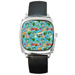 Summer Pattern Seamless Square Metal Watch