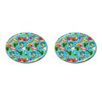 Summer Pattern Seamless Cufflinks (Oval)