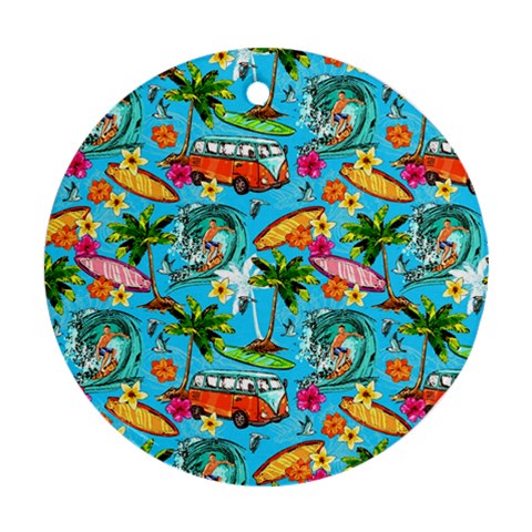 Summer Pattern Seamless Round Ornament (Two Sides) from ArtsNow.com Front