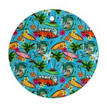 Summer Pattern Seamless Round Ornament (Two Sides)