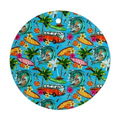 Summer Pattern Seamless Round Ornament (Two Sides) from ArtsNow.com Back