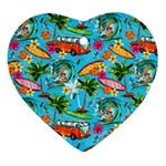 Summer Pattern Seamless Heart Ornament (Two Sides)