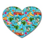 Summer Pattern Seamless Heart Mousepad