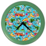 Summer Pattern Seamless Color Wall Clock