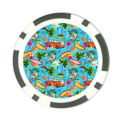 Summer Pattern Seamless Poker Chip Card Guard from ArtsNow.com Front