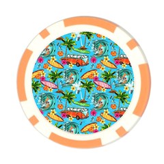 Summer Pattern Seamless Poker Chip Card Guard from ArtsNow.com Back