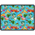 Summer Pattern Seamless Fleece Blanket (Large)