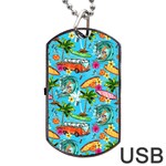 Summer Pattern Seamless Dog Tag USB Flash (One Side)