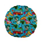 Summer Pattern Seamless Standard 15  Premium Round Cushions