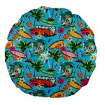 Summer Pattern Seamless Large 18  Premium Round Cushions