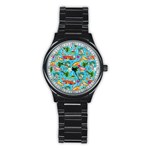 Summer Pattern Seamless Stainless Steel Round Watch