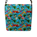 Summer Pattern Seamless Flap Closure Messenger Bag (L)