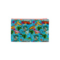 Summer Pattern Seamless Cosmetic Bag (XS) from ArtsNow.com Back