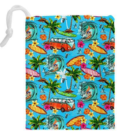 Summer Pattern Seamless Drawstring Pouch (4XL) from ArtsNow.com Back