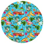 Summer Pattern Seamless UV Print Acrylic Ornament Round