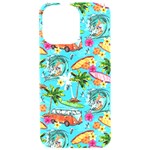 Summer Pattern Seamless iPhone 15 Pro Max Black UV Print PC Hardshell Case