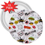 Pattern Seamless Texture Cartoon 3  Buttons (10 pack) 