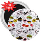 Pattern Seamless Texture Cartoon 3  Magnets (100 pack)