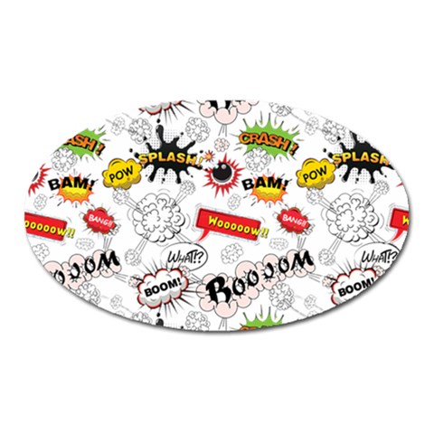 Pattern Seamless Texture Cartoon Oval Magnet from ArtsNow.com Front