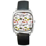 Pattern Seamless Texture Cartoon Square Metal Watch