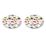 Pattern Seamless Texture Cartoon Cufflinks (Oval)