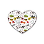 Pattern Seamless Texture Cartoon Rubber Heart Coaster (4 pack)