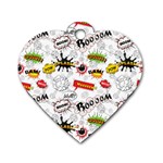 Pattern Seamless Texture Cartoon Dog Tag Heart (Two Sides)