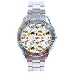 Pattern Seamless Texture Cartoon Stainless Steel Analogue Watch