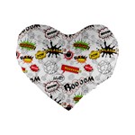 Pattern Seamless Texture Cartoon Standard 16  Premium Heart Shape Cushions